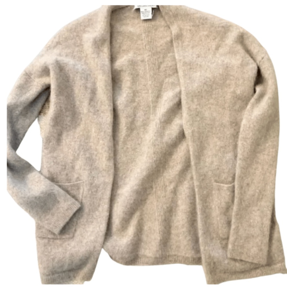 Magaschoni cashmere open cardigan.  Tan. XS